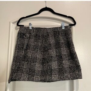 Plaid Black and White Women's Skirt